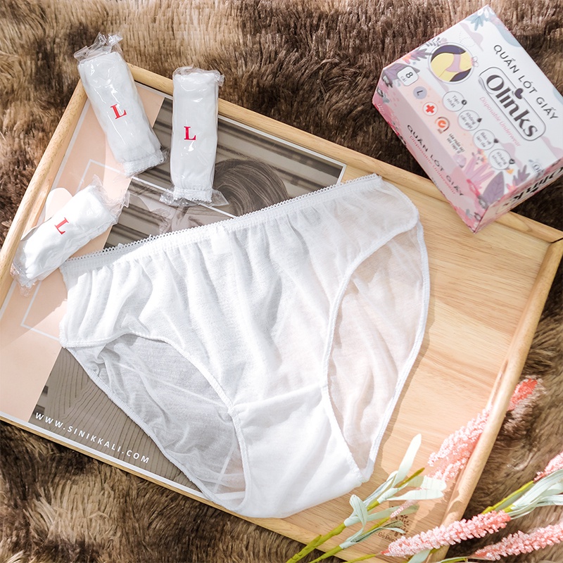 Mô tả Hộp 10 chiếc quần lót giấy Olinks đạt chuẩn SGS Thụy Sĩ quần lót sau sinh mặc 1 lần kháng khuẩn QL135 gấp gọn - 3