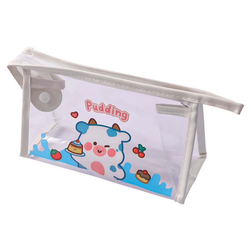 Túi Đựng Bút Trong Suốt Họa Tiết Hoạt Hình Đáng Yêu Đa Dụng 20.5*11.5*9cm