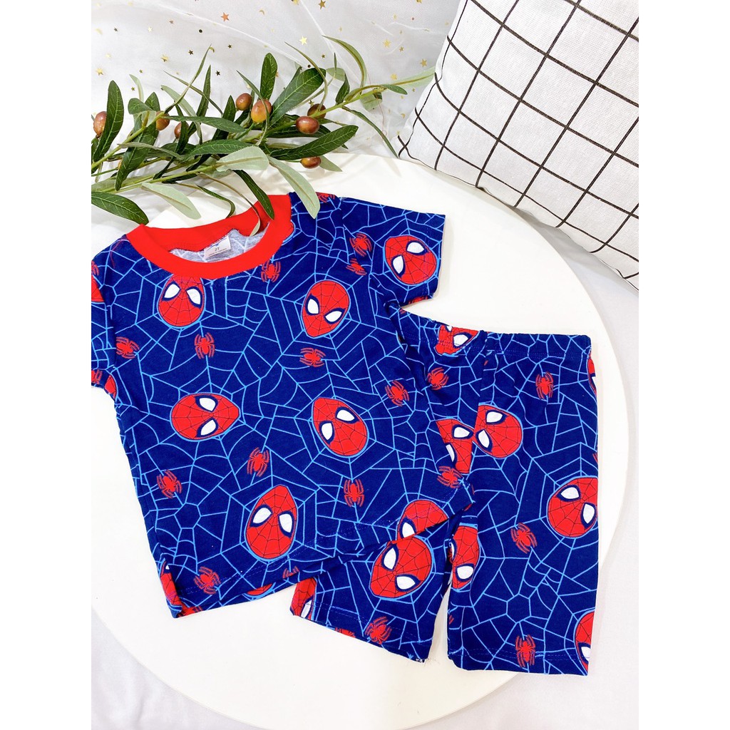 Bộ Cộc Tay Cotton 100 % Thoáng Mát In Nhiều Họa Tiết Siêu Xinh Cho Bé Trai (10-20kg)
