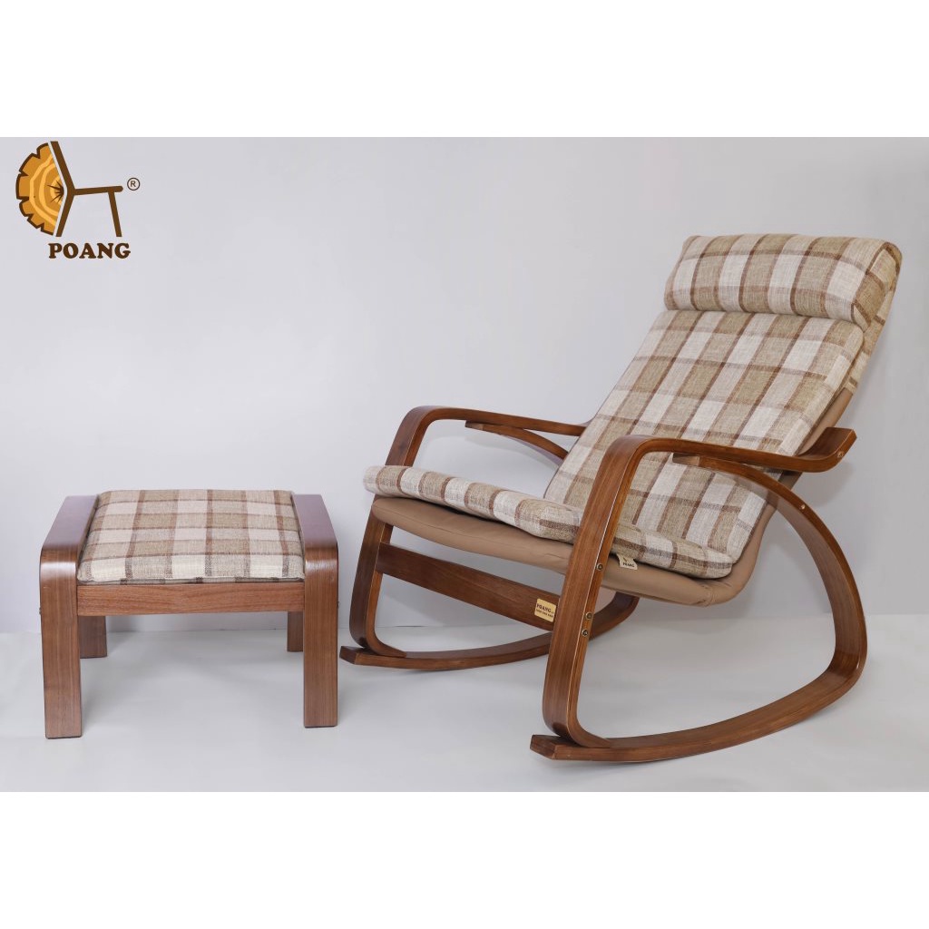 Ảnh Bộ ghế Poang cao cấp khung gỗ plywood óc chó 1