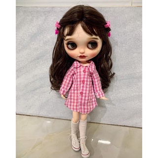 Áo sơ mi caro dáng dài size blythe,xinyi,barbie
