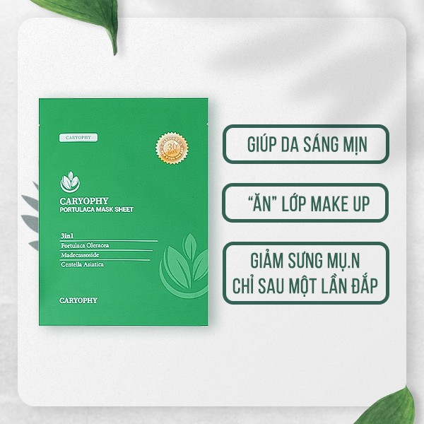 Ảnh Mặt nạ Caryophy portulaca mask sheet giảm mụn mờ thâm Hàn Quốc 22g (1 miếng - 5 miếng) 3