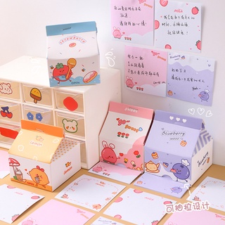 Giấy Ghi Chú Note Hình Hộp Sữa Dễ Thương - Thỏ Hồng VPP