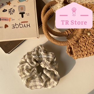 Scrunchies mini cotton họa tiết mềm mại cột tóc hoa nhí