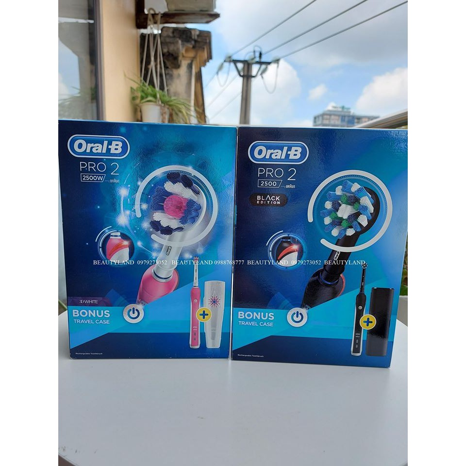 Hàng Chính Hãng] Bàn Chải Điện Oral B Pro 2 2500 Kèm Travel Case, 2 Chế Độ  Đánh Răng Và Chế Độ Chăm Sóc Nướu | Shopee Việt Nam