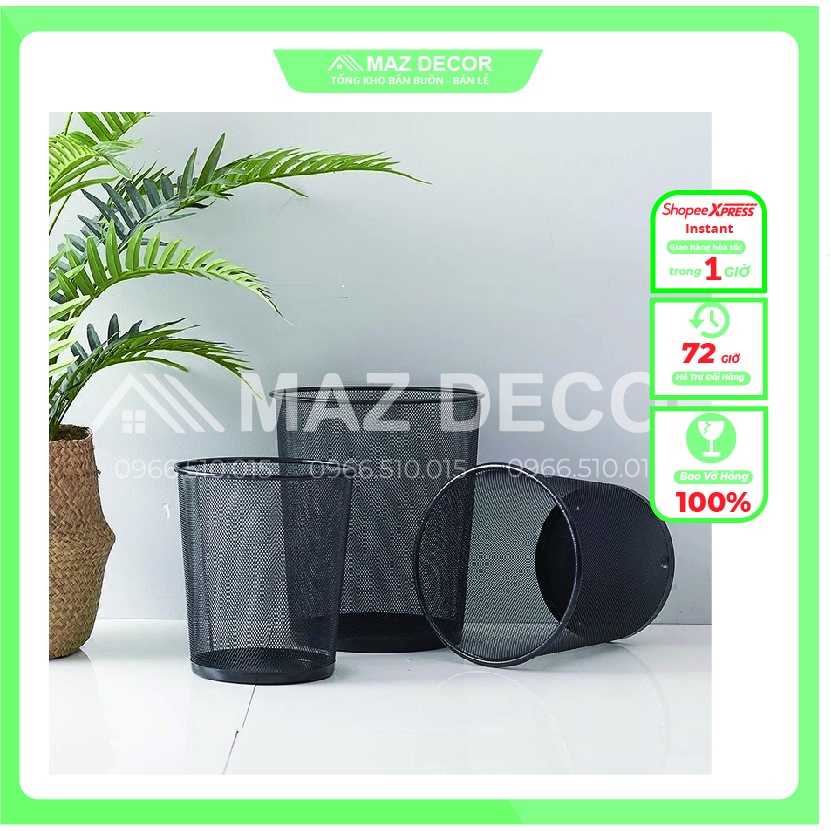 GIÁ SỈ TẠI XƯỞNG Sọt rác lưới inox đen sang chảnh Thùng rác lưới văn ...