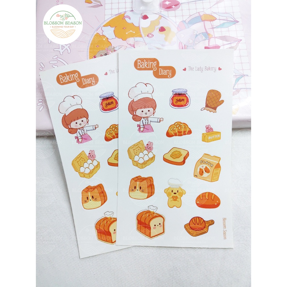 [STICKER] Nhãn dán hình các loại bánh mì dễ thương Baking Diary ...