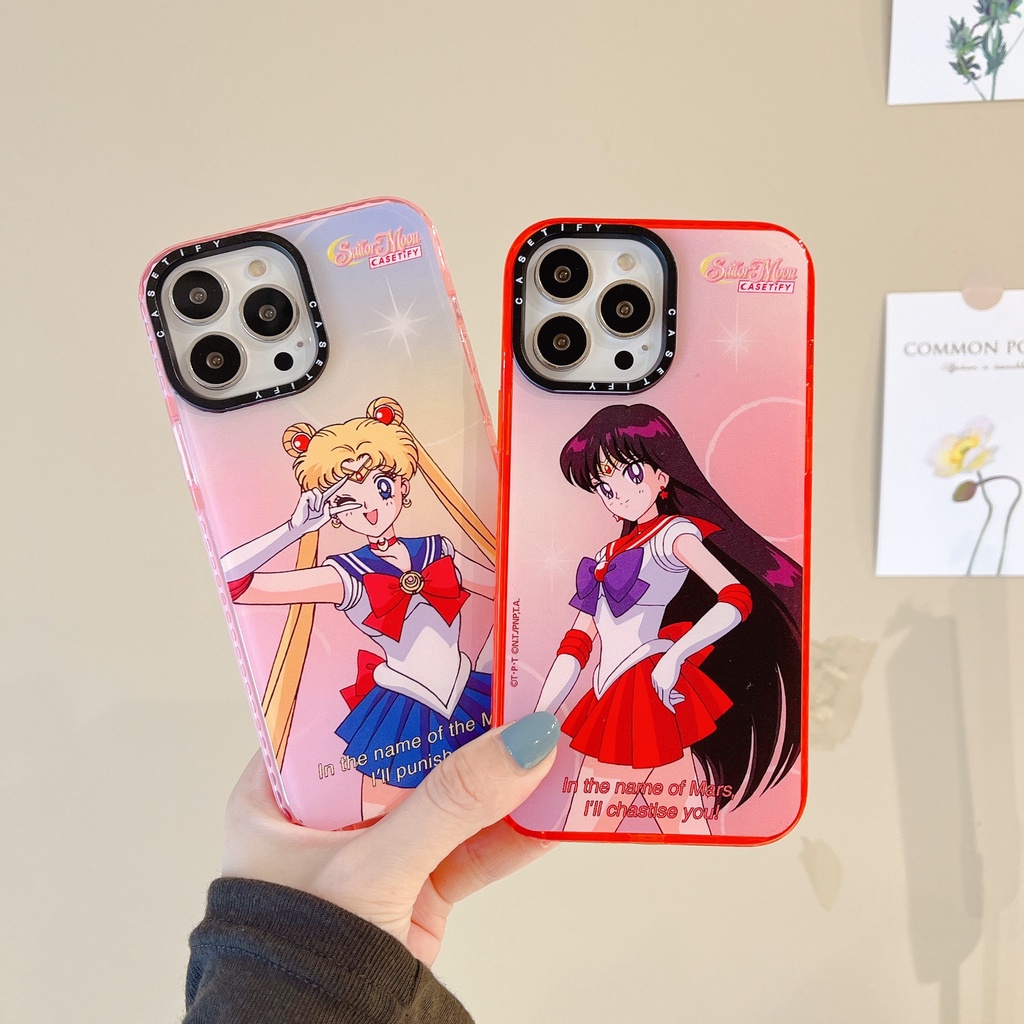 Sailor Moon Mercury Mars Venus Jupiter Retro Anime Nhật Bản Phim Hoạt Hình SoftCase Cover Vỏ Tương Thích Cho iPhone 17 Pro Max Air Plus 16 / 15 / 14 / 13 / 12 / 11 / XR / X / XS / SE / 8 / 7 / 6