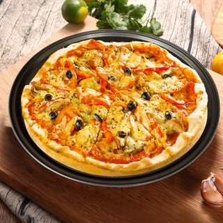 Khay nướng bánh pizza thép carbon chống dính có lỗ 9/ 10/ 11/ 12 inch tiện lợi dành cho nhà bếp