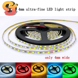 Cuộn Dây Đèn LED 2835 12V 4mm Siêu Mỏng 120 Bóng 5m Ánh Sáng Trắng / Xanh Ấm / Vàng Siêu Mỏng