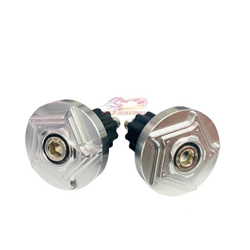 Gù tay lái Nhôm CNC Phay 5 cạnh màu Bạc gắn nhiều loại xe máy