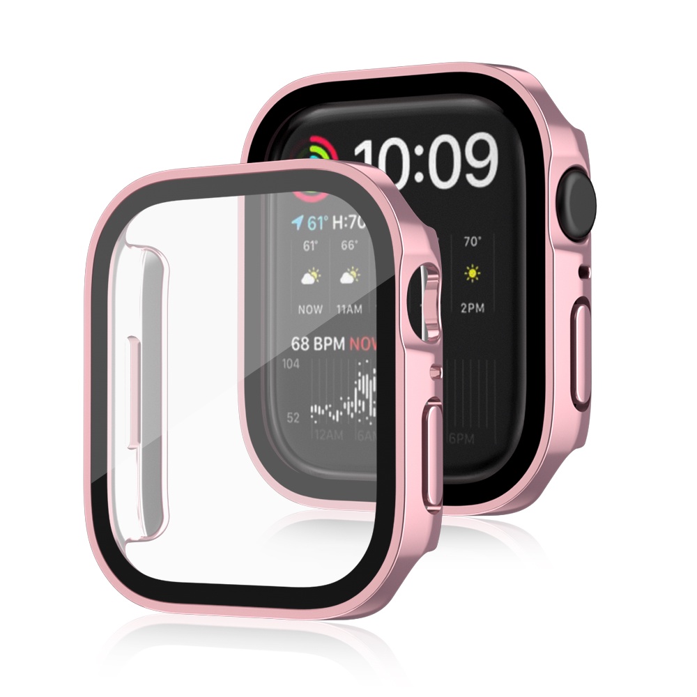 Ốp lưng cứng bảo vệ màn hình mờ chống thấm nước cho Apple watch 46MM 10 9 8 7 6 5 SE 4 Vỏ kính cường lực cho iwatch 45mm 41mm 44mm 40mm 42MM