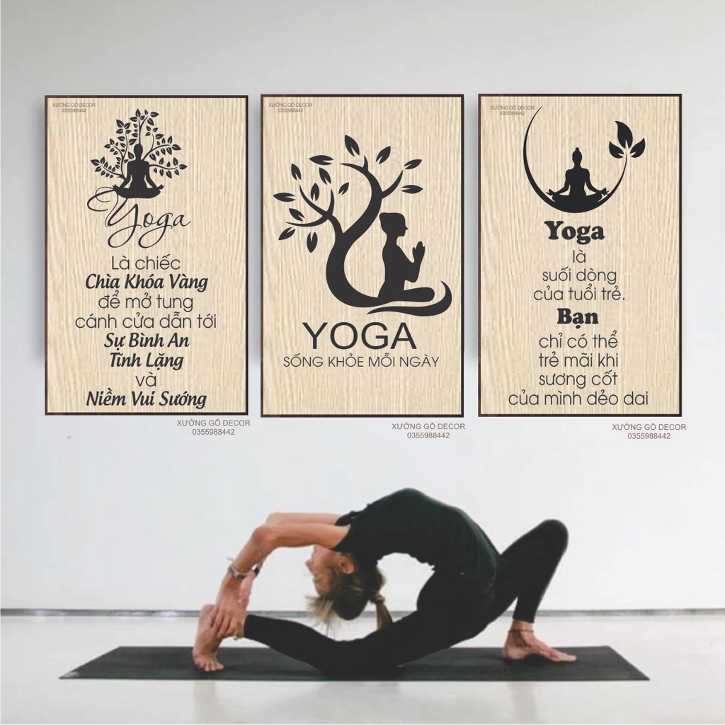 Tranh treo tường decor yoga trang trí phòng thiền, phòng tập yoga ...