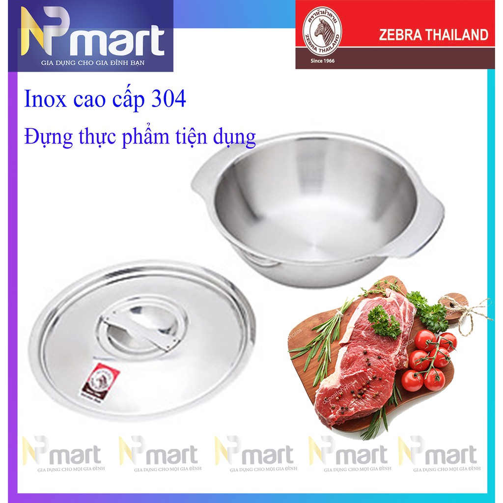 Thố inox 304 Có Nắp, 2 Quai Cầm ZEBRA Nhiều Kích Thước - Nhập Khẩu Thái ...
