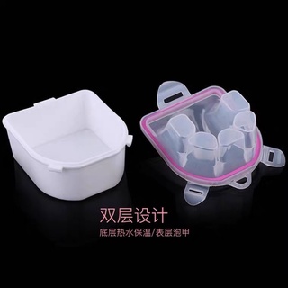 Bát ngâm tay làm mềm da 2 ngăn tiện lợi - dụng cọ làm móng
