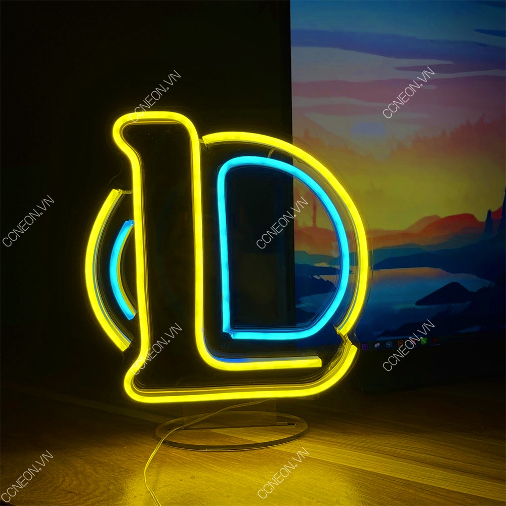 Đèn Để Bàn Led Neon Liên Minh Huyền Thoại - League Of Legends - LOGO LOL [Kích thước 25x22cm]