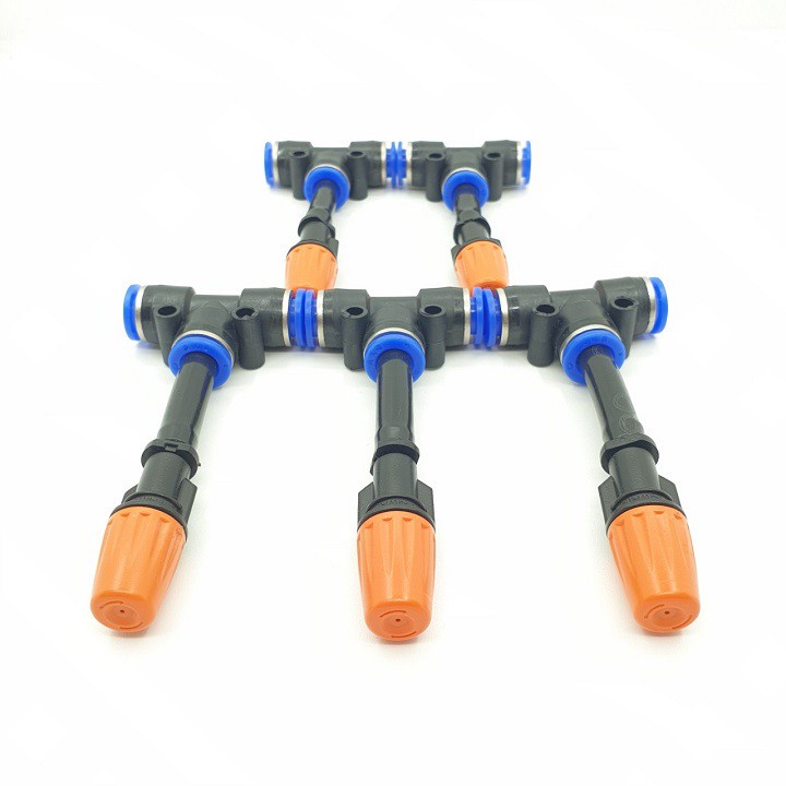 Béc Phun Sương 1 Hướng Màu Cam Kèm tê 8mm  Siêu Mịn Tưới Cây, Tưới Hoa , Làm Mát Kèm Nối Nhanh T 8mm