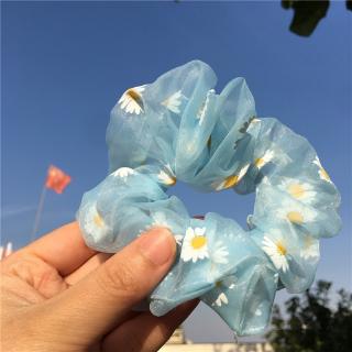 🌺xinyia🌺Cột tóc vải scrunchues chấm bi kẻ loang hoa cúc nhiều màu 2024