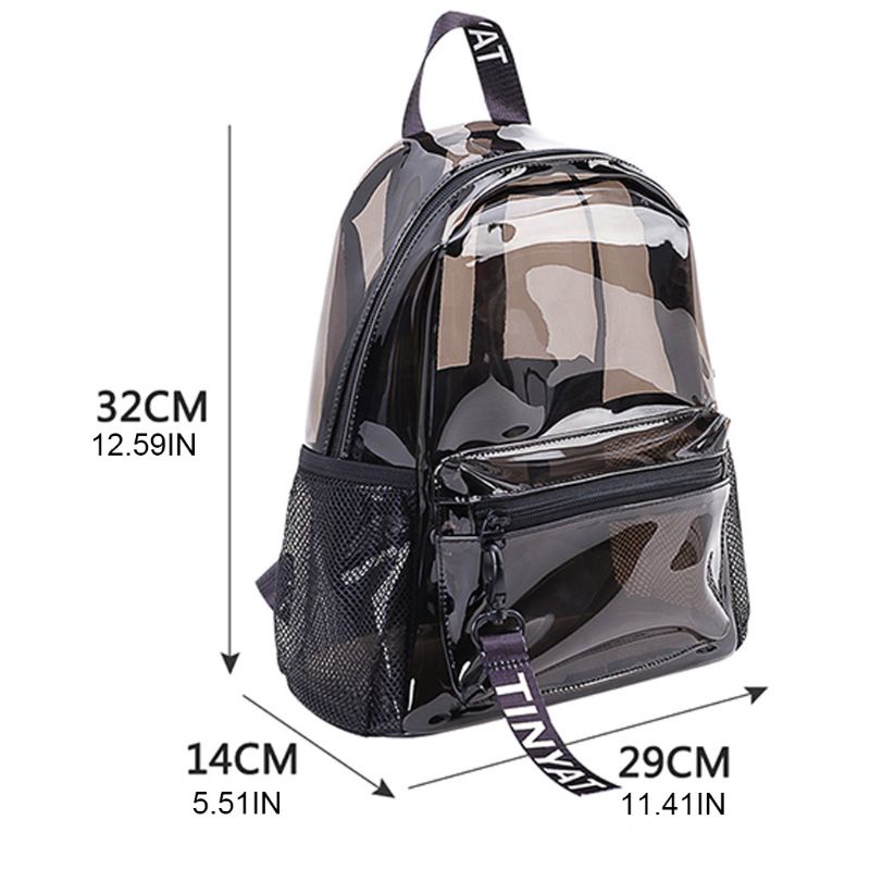 DASBSUG Nữ Ba Lô PVC Trong Suốt Du Lịch Trường Sách Daypack Ba Lô Cho Thiếu Niên Bé Gái
