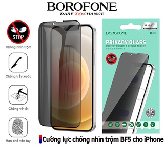 Kính cường lực BOROFONE BF5 chống nhìn trộm các dòng iPhone từ X đến 14 Pro max (nhiều màu)