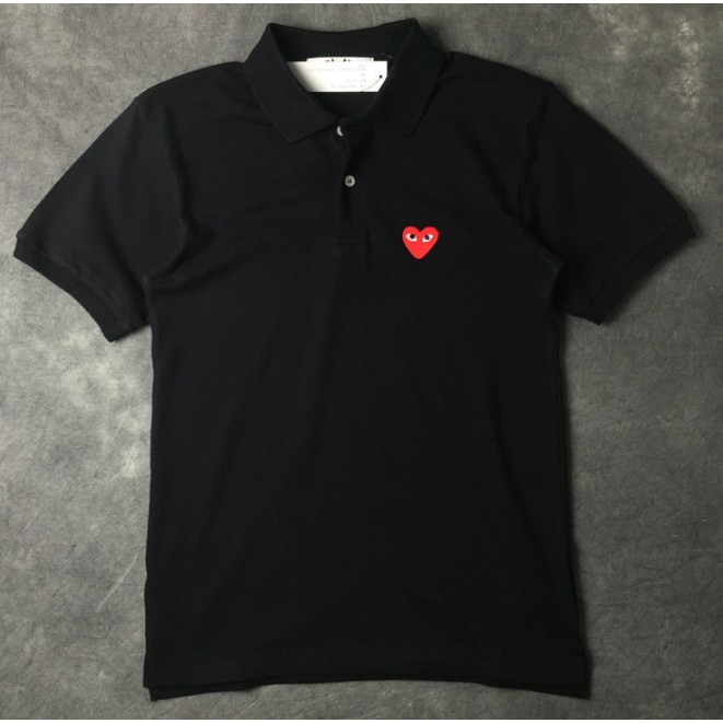 Áo Sơ Mi Mùa Hè Mới CDG Chơi POLO Comme Des Carcon Nam Nữ Áo Sơ Mi