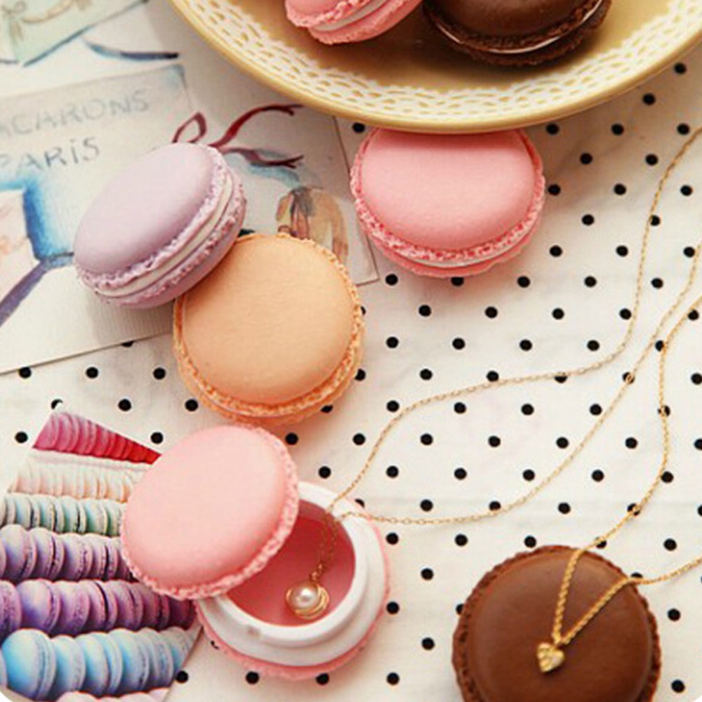 Hộp đựng trang sức mini kiểu bánh macaron màu sắc xinh xắn