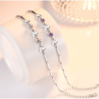 Lắc tay cỏ 4 lá may mắn BH366 khắc s925