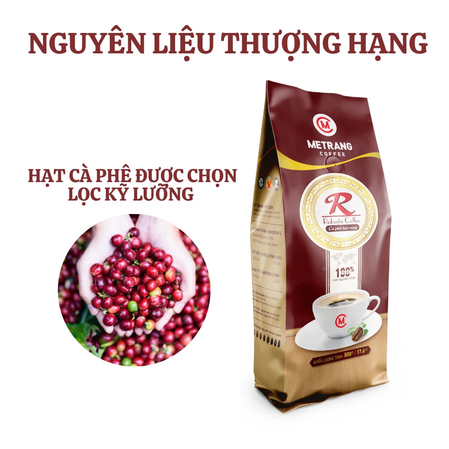 Ảnh Cà phê rang mộc Robusta (R) cafe hạt - Mê Trang, túi 500g hạt rang 4