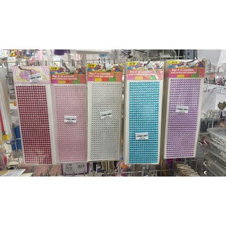 Bảng Sticker đá dán hình tròn 6mm nhiều màu