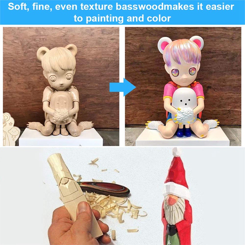 Bộ Khối Gỗ Basswood Mềm Điêu Khắc Và Điêu Khắc Cho Người Mới Bắt Đầu