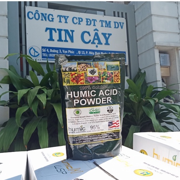 Phân hữu cơ Humic Mỹ Acid Powder 95% Gói 1kg (Phân Bón Kích Rễ Humic ...