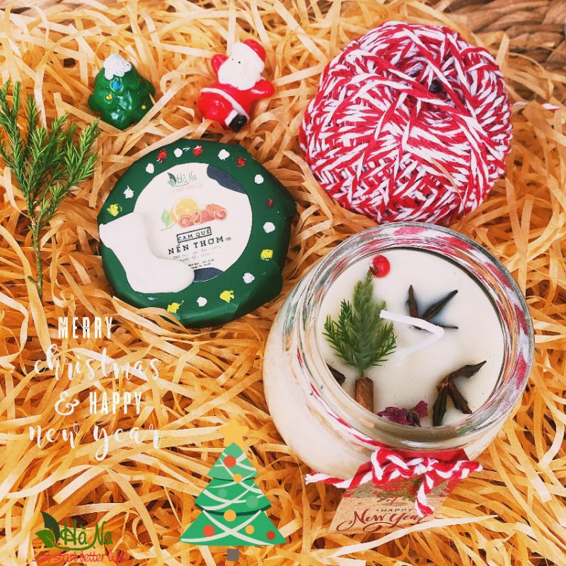 Nến thơm Noel 2021 - mùi cam quế thơm, ấm, ngọt ngào