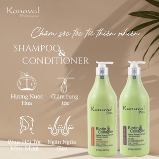 Cặp Dầu Gội Xả KANAVAL Hương Nước Hoa Ngăn Ngừa Gàu - Hỗ Trợ Giảm Rụng Tóc và Kích Thích Mọc Tóc 750ml x2