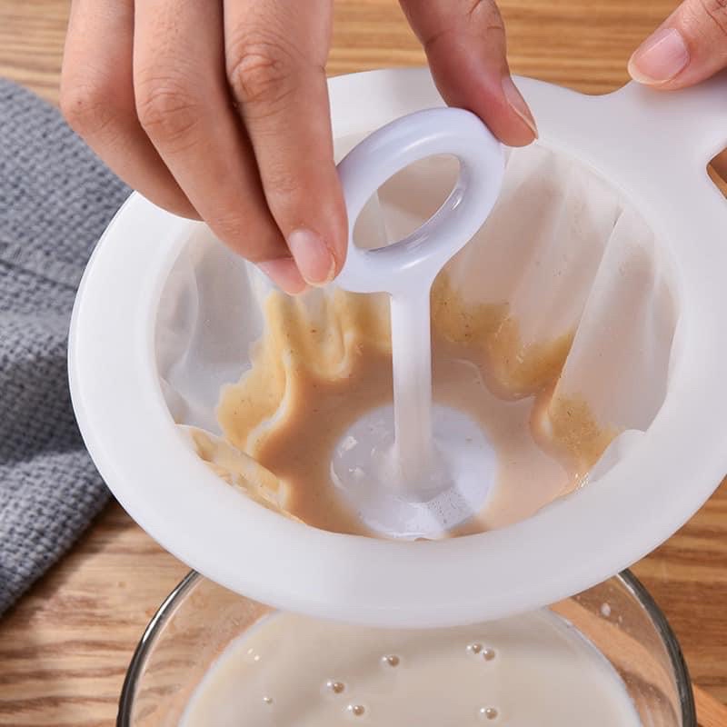 Vợt lưới lọc rây sữa thực phẩm siêu mịn cán nhựa tiện dụng