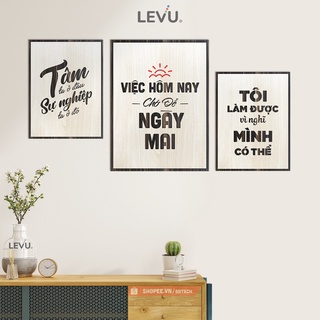 Bộ 3 tấm tranh slogan treo tường bố cục hiện đại SB3 combo tranh treo tường 3 tấm phong cách mới