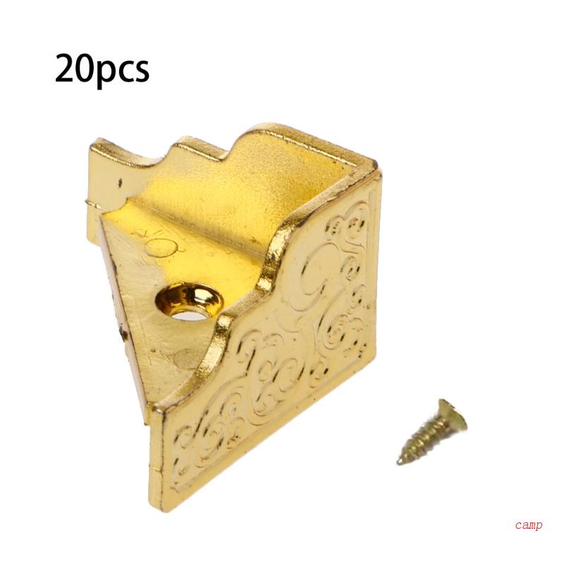 Set 20 Chân Hộp Gỗ Màu Vàng Đồng Trang Trí Góc Tủ Phong Cách Vintage