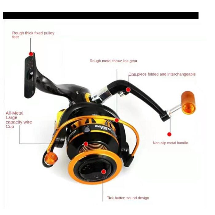 Tốt Nhất Kích Thước Nhỏ GT500 SU800 Mini Spinning Reel Mesin Pancing Metal Reel Siêu Nhẹ Siêu Nhẹ Quay Cuộn udang body Gear Metal