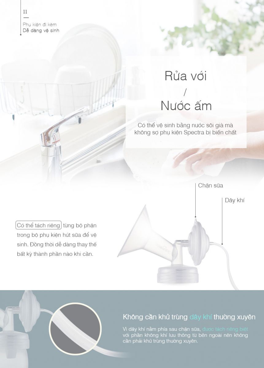 Mô tả Máy hút sữa Spectra 9 Plus nhỏ gọn, tích điện, bảo hành 12 tháng - 9