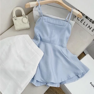SET ÁO 2 DÂY PEPLUM PHỐI CHÂN VÁY TRẮNG NỮ TÔN DÁNG | MEOINDAHOUSE