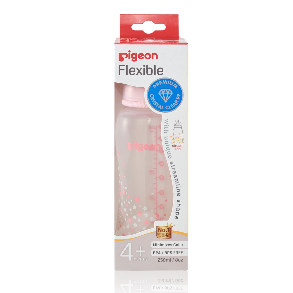 Ảnh Bình Sữa PP Streamline Hình Ngôi Sao Hồng/Xanh Pigeon 250ml (M) 3