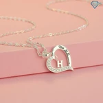 Quà tặng cho nữ - Vòng cổ nữ bạc thật mặt chữ cái hình trái tim khắc tên theo yêu cầu DCN0542 - Trang Sức TNJ — ảnh 3