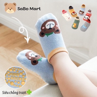[Set 5 đôi ]Tất chống trượt cho bé - vớ chống trơn hình thú siêu xinh cho trẻ sơ sinh đến 2 tuổi