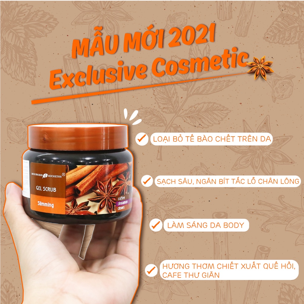 Ảnh Tẩy tế bào chết toàn thân EXCLUSIVE COSMETIC chiết xuất quế hồi và cafe 380ml 2
