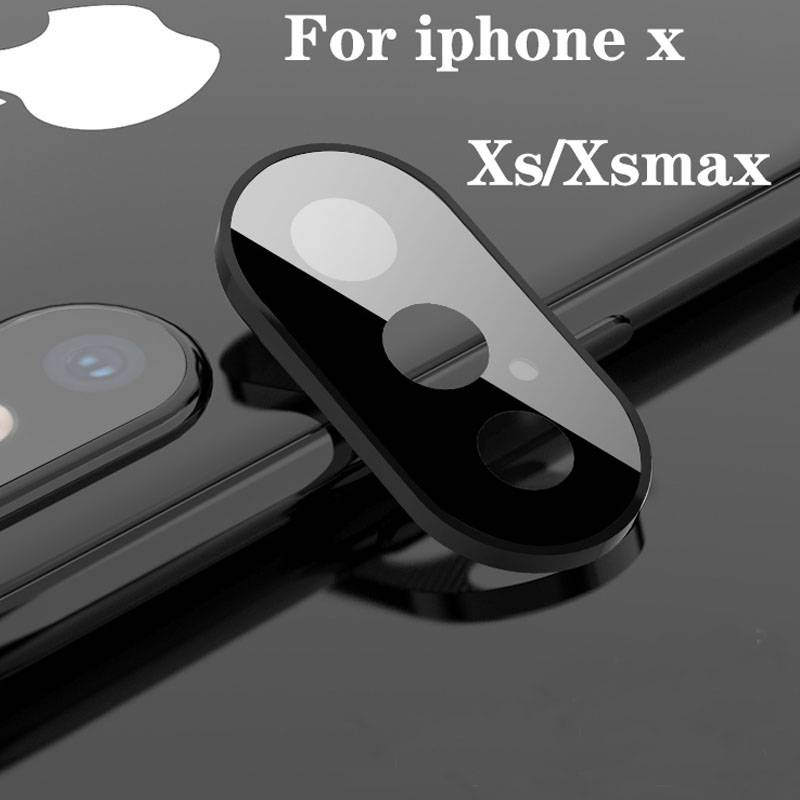 Full Camera Bảo Vệ Cho iphone X XS Max XR Vòng Kim Loại + Kính Cường Lực Phía Sau Ống Kính Máy Ảnh Miếng Dán