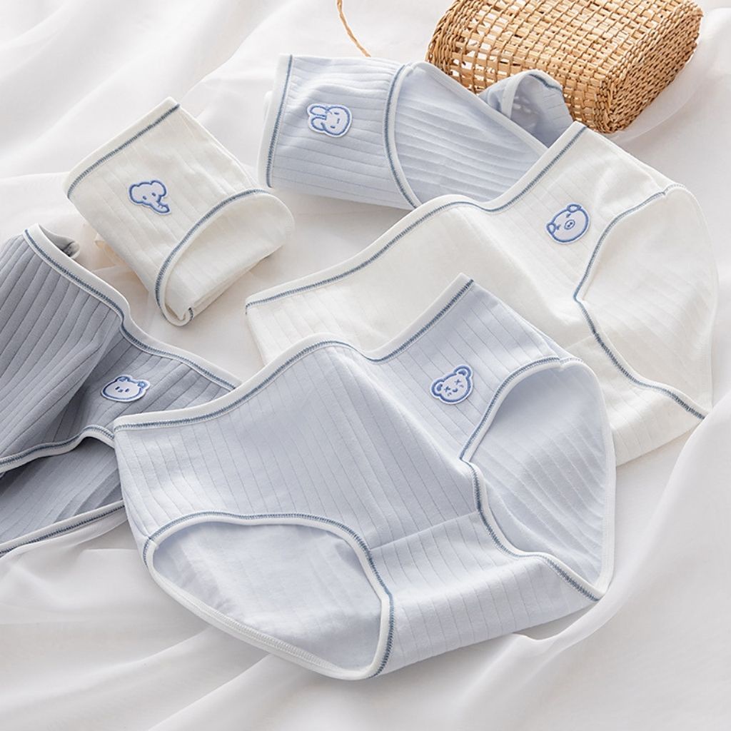 Quần lót nữ cotton kháng khuẩn khử mùi cạp vừa- Quần chip nữ họa tiết xinh xắn dễ thương DEVARI L861 - ảnh 6