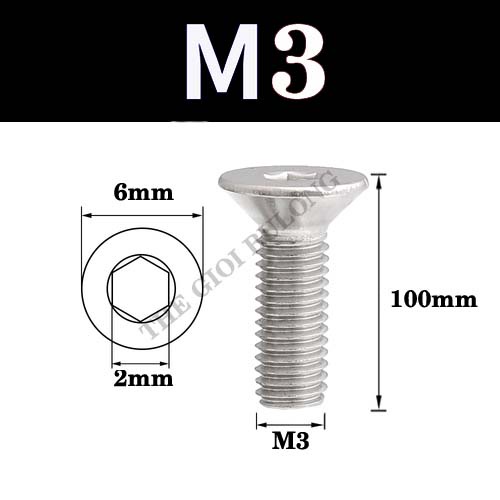 M3 bulong 10 con Bulong lục giác đầu côn M3 - Ốc vít đầu côn M3 nhiều ...