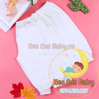 Quần dài cho bé sơ sinh màu trắng ống bo (3-13kg)/ Quần cotton mềm mát cho bé