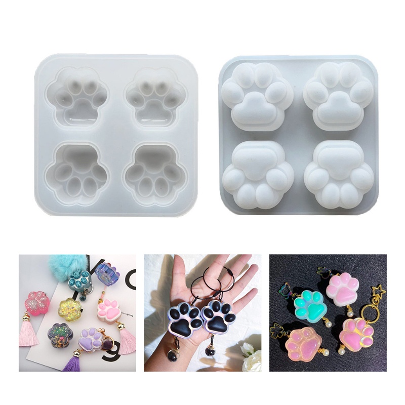 Cats Claw Keychain Epoxy Resin Mold Hanging Pendants Silicone Mould DIY