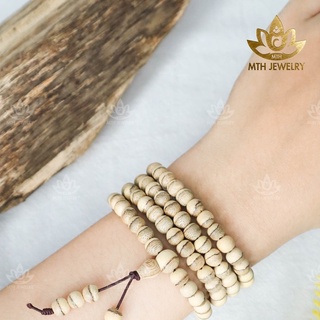 Vòng Tay Trầm Hương 108 Hạt Tốc Việt Thái Cực/Âm Dương - Trầm Tốc Bông 6/7/8 mm - Mộc Trầm Hương MTH
