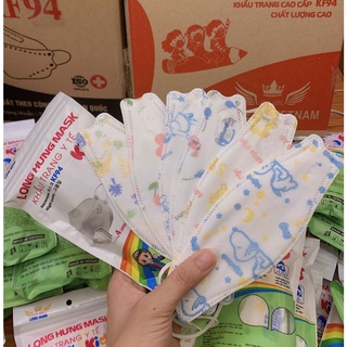 sỉ thùng 300 Khẩu trang trẻ em KF94 cho in hình kháng khuẩn 4 lớp đẹp dễ thương